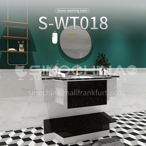 Modern and simple style bathroom, marble sink, wall-mounted sink, natural marble customization, combination of light  luxury wall-mounted marble sink S-WT018